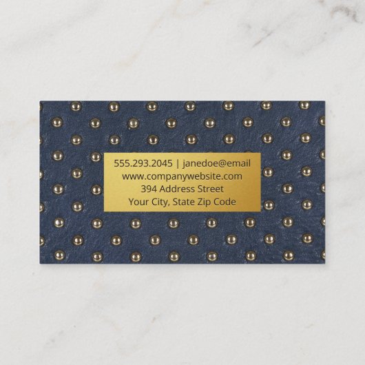 Luxe opgerold materiaal visitekaartje (Achterkant)