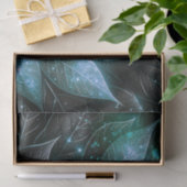 Luxe ophisticated Blauwgroen zwart gloeiend geblad Tissuepapier (Geschenk)