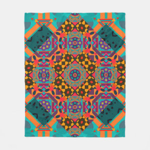 Luxe oranje arabesque naadloos patroon fleece deken