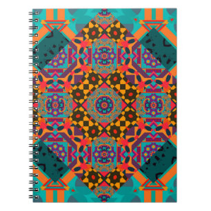 Luxe oranje arabesque naadloos patroon notitieboek