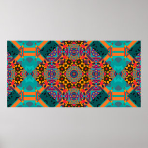 Luxe oranje arabesque naadloos patroon poster
