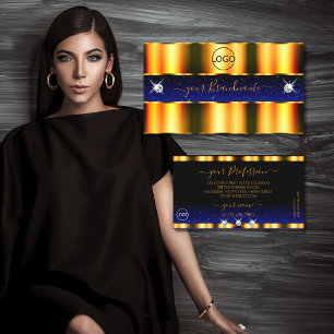 Luxe Oranje blauwe zwarte peuken met Logo Visitekaartje