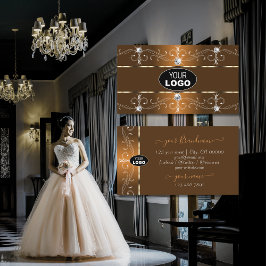 Luxe Oranje en bruine grenzen voegen Logo toe Visitekaartje