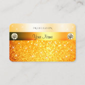 Luxe Oranje glitter Sparkelende Stars en Diamonds Visitekaartje (Voorkant)