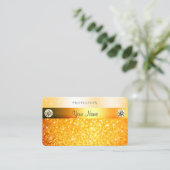 Luxe Oranje glitter Sparkelende Stars en Diamonds Visitekaartje (Staand voorkant)