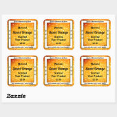 Luxe Oranje glitter Sparkle Stars Product Labels (Vel)