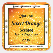 Luxe Oranje glitter Sparkle Stars Product Labels