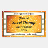 Luxe Oranje glitter Sparkle Stars Product Labels (Voorkant)