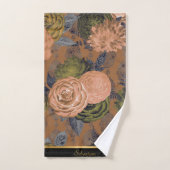 LUXE ORANJE PEACH ZWART TOWEL SET BAD HANDDOEK (Handdoek)