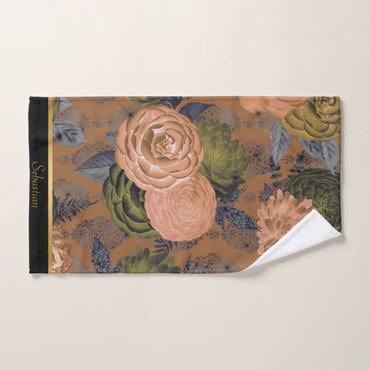 LUXE ORANJE PEACH ZWART TOWEL SET BAD HANDDOEK (Handdoek)