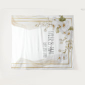 Luxe Orchidee Elegantie Trouwachtergrond Wandkleed (Voorkant (horizontaal))