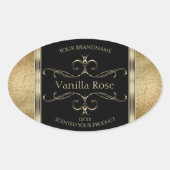 Luxe ornamental Gold Glitter Black Product Label (Voorkant)