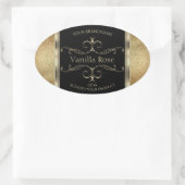 Luxe ornamental Gold Glitter Black Product Label (Tas)