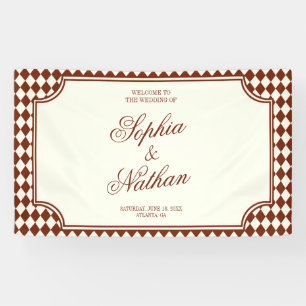 Luxe Oud Geld Bourgondië Ivoor Vintage Trouwen Spandoek