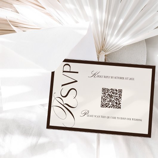Luxe Oud Geld Bruin Beige RSVP Kaartje