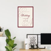 Luxe Oud Geld Monogram Huwelijks Welkom Poster (Thuiskantoor)