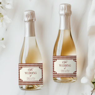 Luxe Oude Geld Bordeaux Koude Huwelijk Sparkling Wijnetiket