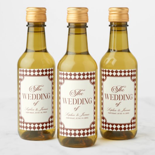 Luxe Oude Geld Bordeaux Koude Huwelijk Wijn Etiket (Flessen)