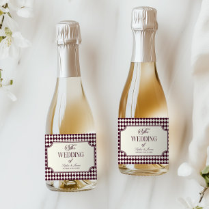 Luxe Oude Geld Wijn Ivoor Kleurige Trouwdag Sparkling Wijnetiket