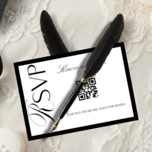 Luxe Oude Rijkdom Zwart en Wit  RSVP Kaartje