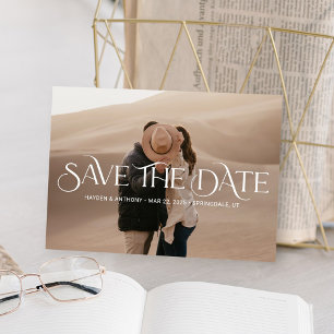 Luxe overlay Elegant Wedding Save the Date Kaart