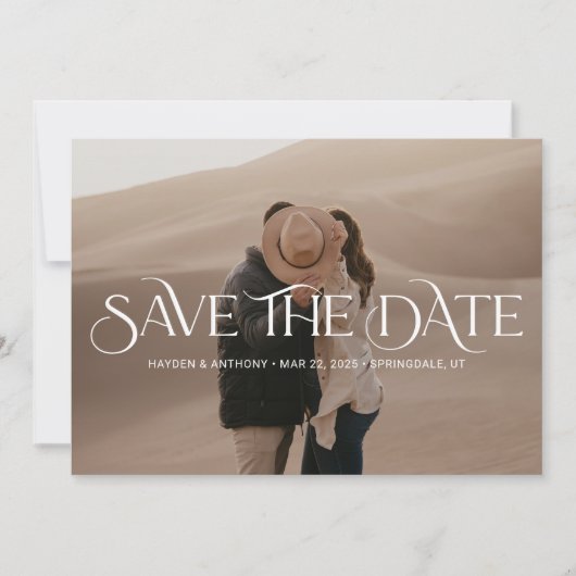 Luxe overlay Elegant Wedding Save the Date Kaart (Voorkant)