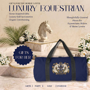 Luxe paardennavy goud & ivoor plunjezak
