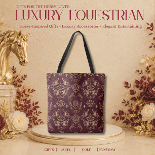 Luxe Paardensport Bourgondië en Goud Tote Bag