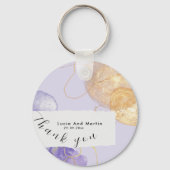 Luxe Paars en Golden Abstract Bedankt voor het huw Sleutelhanger (Voorkant)