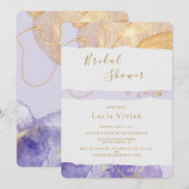 Luxe Paars en Golden Abstract Vrijgezellenfeest Kaart (Voorkant / Achterkant)