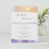 Luxe Paars en Golden Abstract Vrijgezellenfeest Kaart (Staand voorkant)