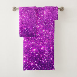 Luxe Paars Glitter Bad Handdoek
