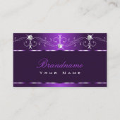 Luxe Paars Squiggles Sparkle Diamonds Ornamenten Visitekaartje (Voorkant)
