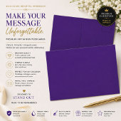 Luxe paarse aangepaste uitnodiging postkaart briefkaart