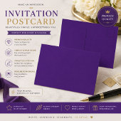 Luxe paarse aangepaste uitnodiging postkaart briefkaart