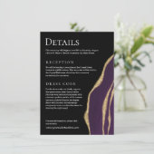 Luxe paarse agaat met goud informatiekaartje (Staand voorkant)