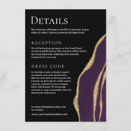 Luxe paarse agaat met goud informatiekaartje