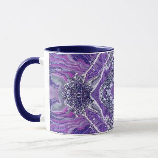 Luxe Paarse Amethyst Geode Agate Nep Glitter Co Mok (Links)