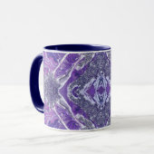 Luxe Paarse Amethyst Geode Agate Nep Glitter Co Mok (Voorkant links)