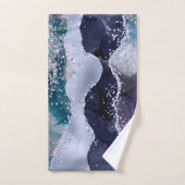 LUXE PAARSE BLAUWE SPARKELMARBLE CUSTOE 2 TOWEL SE BAD HANDDOEK (Handdoek)
