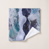 LUXE PAARSE BLAUWE SPARKELMARBLE CUSTOE 2 TOWEL SE BAD HANDDOEK (Wasdoekje)