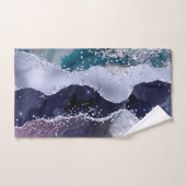 LUXE PAARSE BLAUWE SPARKELMARBLE CUSTOE 2 TOWEL SE BAD HANDDOEK (Handdoek)