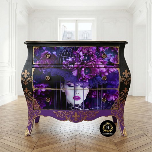 Luxe Paarse Bloemen Vogelkooi Pet Decoupage Tissuepapier