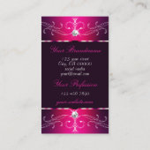 Luxe Paarse Burgund  Ornamenten voegen Foto toe Visitekaartje (Achterkant)