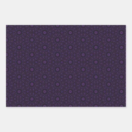 Luxe Paarse Damask Pattern Inpakpapier Vel (Voorkant)