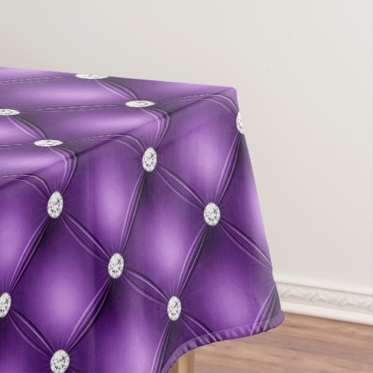 Luxe Paarse Diamant Geplooid Patroon Tafelkleed (Voorbeeld)