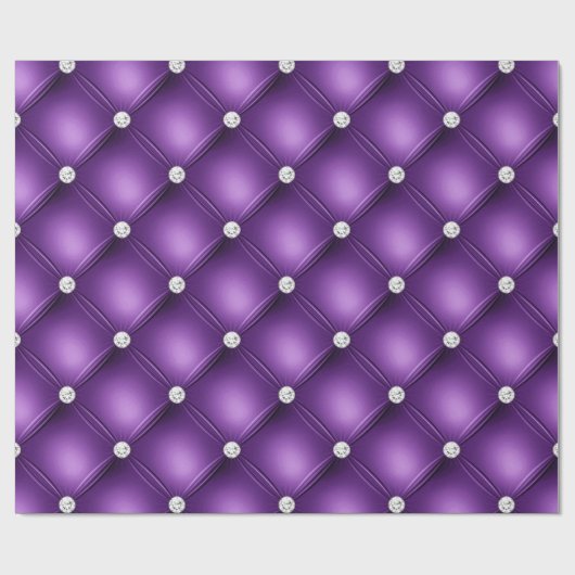 Luxe Paarse Diamond Tufted Pattern Cadeaupapier (Vlak)