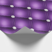 Luxe Paarse Diamond Tufted Pattern Cadeaupapier (Hoek)