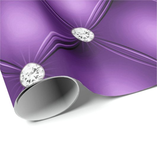 Luxe Paarse Diamond Tufted Pattern Cadeaupapier (Rol Hoek)