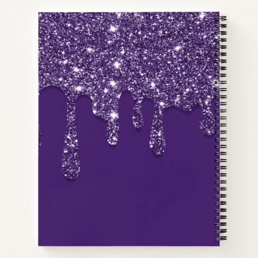 Luxe Paarse drift Glitter Journal Notitieboek (Achterkant)